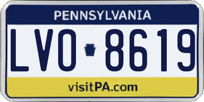 PA license plate LVO8619