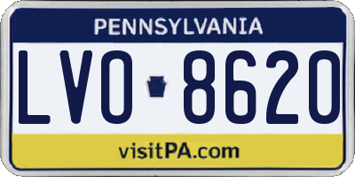 PA license plate LVO8620