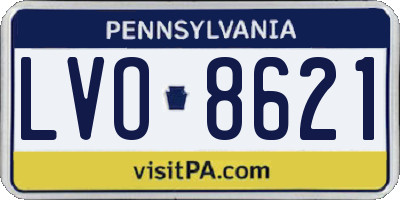 PA license plate LVO8621