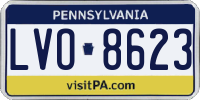 PA license plate LVO8623