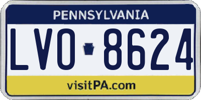 PA license plate LVO8624