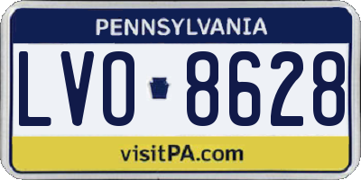 PA license plate LVO8628