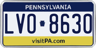 PA license plate LVO8630