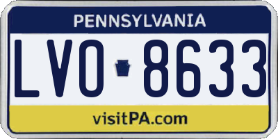 PA license plate LVO8633