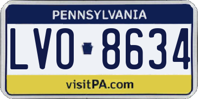 PA license plate LVO8634