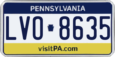 PA license plate LVO8635