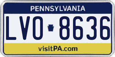 PA license plate LVO8636