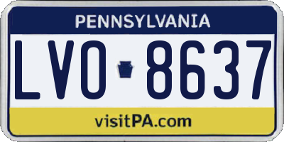 PA license plate LVO8637
