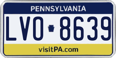 PA license plate LVO8639