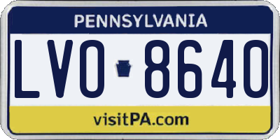 PA license plate LVO8640