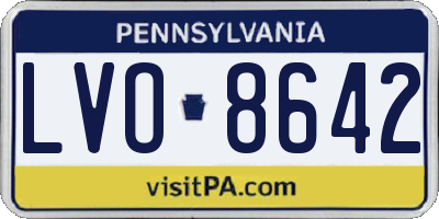PA license plate LVO8642