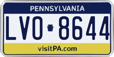 PA license plate LVO8644