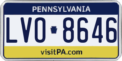 PA license plate LVO8646