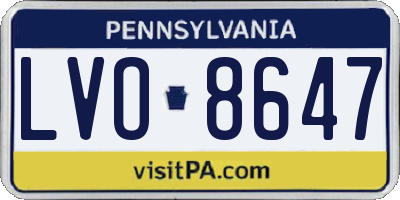 PA license plate LVO8647