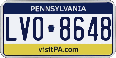 PA license plate LVO8648