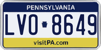 PA license plate LVO8649