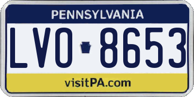 PA license plate LVO8653