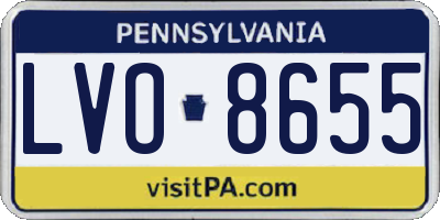 PA license plate LVO8655