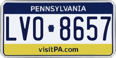 PA license plate LVO8657