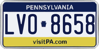 PA license plate LVO8658