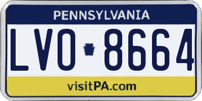 PA license plate LVO8664