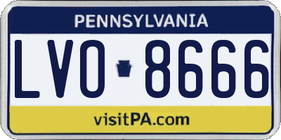 PA license plate LVO8666