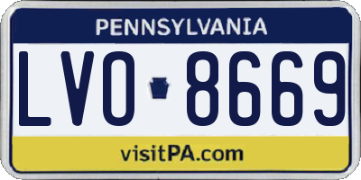 PA license plate LVO8669