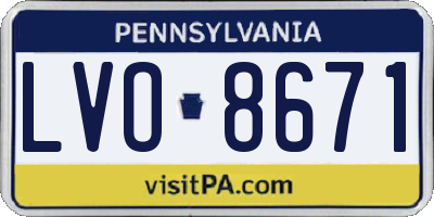 PA license plate LVO8671