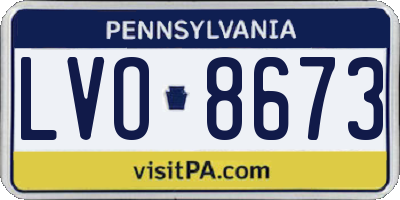 PA license plate LVO8673