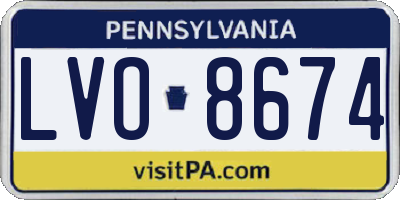 PA license plate LVO8674