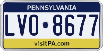 PA license plate LVO8677