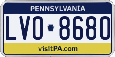 PA license plate LVO8680