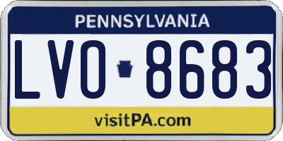 PA license plate LVO8683