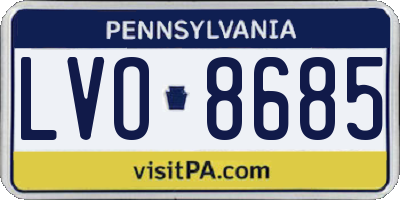 PA license plate LVO8685
