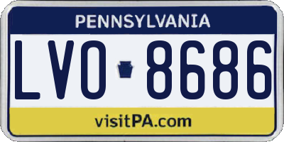 PA license plate LVO8686
