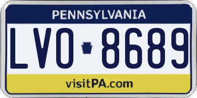 PA license plate LVO8689