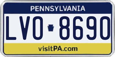 PA license plate LVO8690
