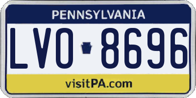 PA license plate LVO8696