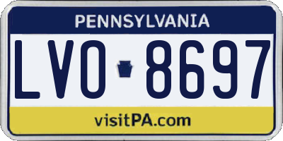 PA license plate LVO8697