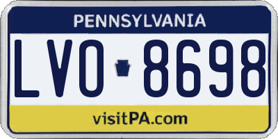 PA license plate LVO8698