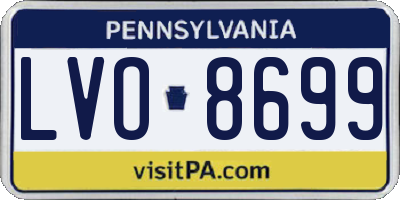 PA license plate LVO8699