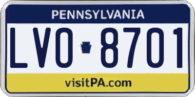 PA license plate LVO8701