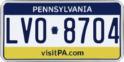 PA license plate LVO8704