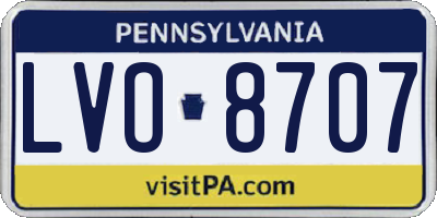 PA license plate LVO8707