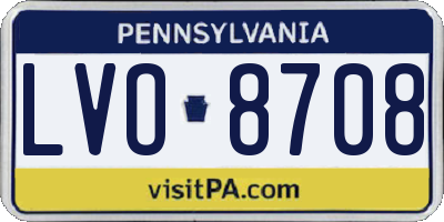 PA license plate LVO8708
