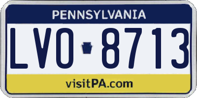PA license plate LVO8713