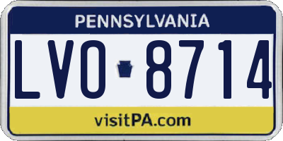 PA license plate LVO8714