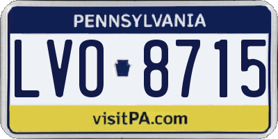 PA license plate LVO8715