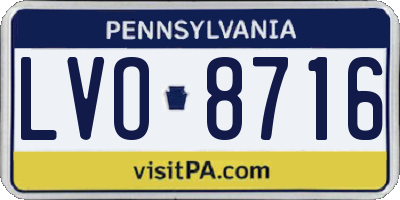 PA license plate LVO8716