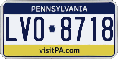 PA license plate LVO8718